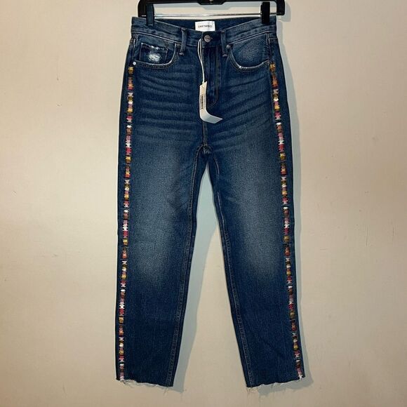 🌻Driftwood Jeans with Multicolor Accents - Picture 2 of 6